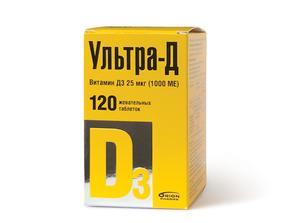 УЛЬТРА-Д Витамин Д3 таб жевательные 25мкг (1000ме) №120