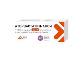 Аторвастатин-алси таб п/об/пл 40мг №90 (Аторвастатин)