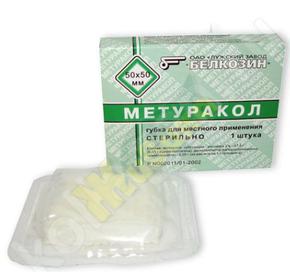 Губка гемостат.коллаген. 5,0смх5,0см№1  /метуракол/ (Диоксометилтетрагидропиримидин)