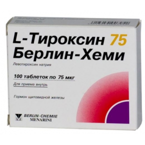 Л-тироксин 75 берлин-хеми 75мкг таб №100 /берлин-хеми/ (Левотироксин натрия)