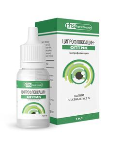 Ципрофлоксацин-оптик капли глазные 0,3% 5мл фл-кап. /лекко-фармстандарт/ (Ципрофлоксацин)