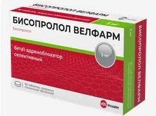 Бисопролол велфарм таб п/об/пл 5мг №90 (Бисопролол)