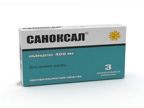 Саноксал таб жев. 400мг №3 (Албендазол)