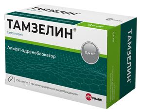 Тамзелин капс. пролонг. высв. 0,4мг №100 (Тамсулозин)