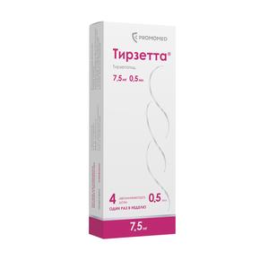 Тирзетта р-р д/и/п/к 7,5 мг шприц в автоинжекторе 0,5 мл №4 (Тирзепатид)