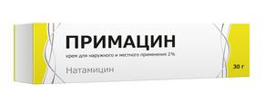Примацин крем д/наруж/местн.прим. 2% 30г туба (Натамицин)