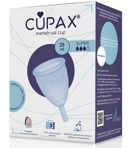КАПАКС чаша менструальная силиконовая голубая 28мл супер (Cupax)