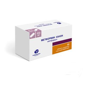 Метформин канон таб п/об/пл 850мг №60 (Метформин)