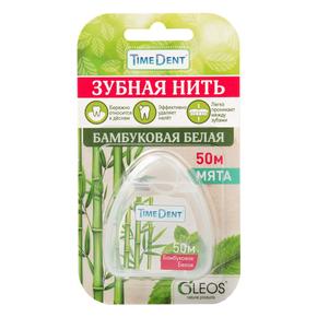 ОЛЕОС Тайм-дент нить зубная бамбуковая белая 50м (Time Dent)