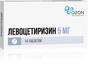 Левоцетиризин таб п/об/пл 5мг №14 /озон/ (Левоцетиризин)