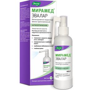 Мирамед эвалар р-р д/местн. и наруж.прим. 0,01% 150мл фл с насадкой-распылителем (Бензилдиметил-миристоиламино-пропиламмоний)