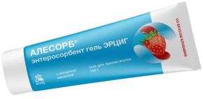 АЛЕСОРБ Энтеросорбент гель эрциг д/вн.прим. с янтарной кислотой вкус клубники 180г туба
