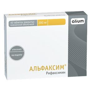 Альфаксим таб п/об/пл 200мг №40 (Рифаксимин)