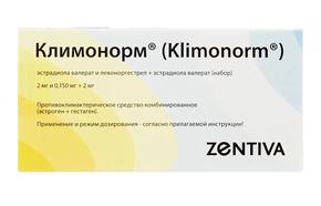 Климонорм набор таб п/об/пл 2мг/0,15мг + 2мг №21 (Эстрадиола валерат и Левоноргестрел + Эстрадиола валерат (набор))