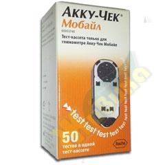АККУ-ЧЕК Мобайл тест-кассета д/опред. глюкозы №50