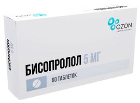 Бисопролол таб п/об/пл 5мг №90 /озон/ (Бисопролол)