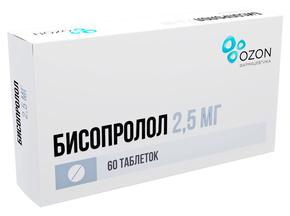 Бисопролол таб п/об/пл 2,5мг №60 /озон/ (Бисопролол)