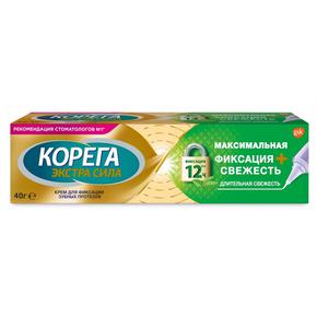 КОРЕГА Экстра сила крем фиксир. для протезов максимальная фиксация + свежесть 40г (Corega)