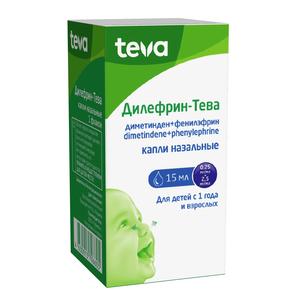 Дилефрин-тева капли назальные 0,25мг/мл + 0,25гм/мл 15мл фл-кап (Диметинден + Фенилэфрин)