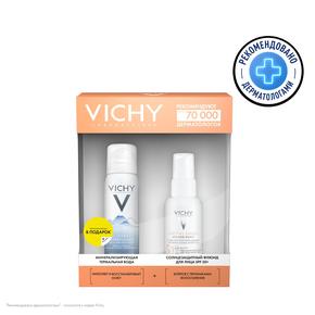 VICHY набор капиталь солей флюид для лица солнцезащитный uv age-daily spf50 +  40мл + вода термальная минерализирующая 50мл в подарок (ВИШИ)