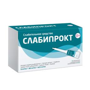 Слабипрокт р-р ректальный 9мг/мл + 90мг/мл + 625мг/мл 5мл микроклизмы №12 (Натрия лаурилсульфоацетат + Натрия цитрат + Сорбитол)