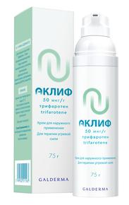 Аклиф крем д/наруж.прим. 50 мкг/г 75г фл. (Трифаротен)