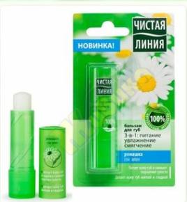 ЧИСТАЯ ЛИНИЯ бальзам д/губ 3в1 ромашка 3г