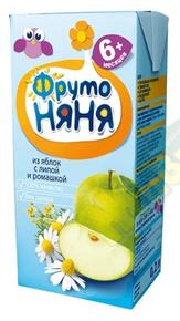 ФРУТОНЯНЯ напиток 200мл яблоко/ромашка/липа б/сах.
