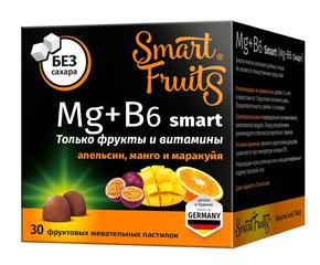 СМАРТ ФРУТС Mg + B6 смарт пастилки жев. №30 апельсин манго маракуйя (Smart Fruits)