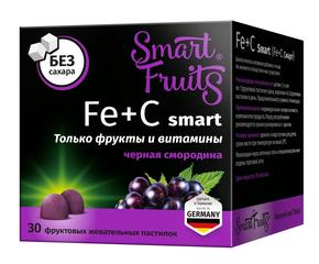 СМАРТ ФРУТС Fe + C смарт пастилки жев. №30 черная смородина (Smart Fruits)