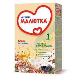 МАЛЮТКА каша 220г молоч. 4 +  греча с черносливом