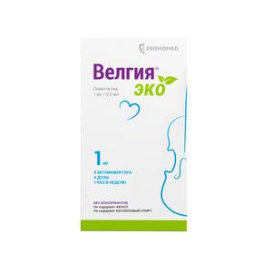 Велгия эко р-р д/и/п/к 1мг 0,5мл шприц в автоинжекторе №4 (Семаглутид)