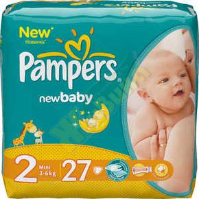 ПАМПЕРС Нью беби подгузники детские 3-6кг мини №27 (Pampers)