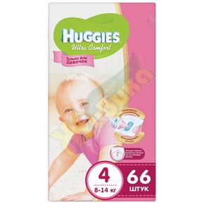 ХАГГИС Ультра комфорт подгузники для девочек 8-14кг №66 (Huggies)