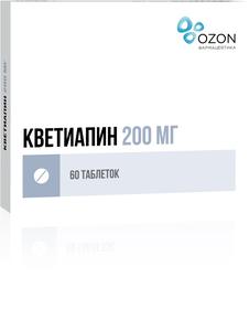 Кветиапин таб п/об/пл 200мг N60 /озон/ (Кветиапин) RP ОСТАЁТСЯ В АПТЕКЕ