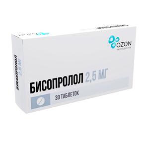 Бисопролол таб п/об/пл 2,5мг №30 /озон/ (Бисопролол)