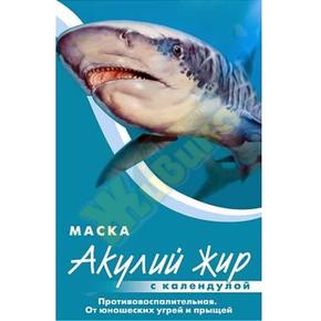 АКУЛЬЯ СИЛА Акулий жир маска плацентарная против угрей прыщей календула 10мл