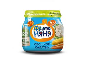 ФРУТОНЯНЯ пюре 80г салатик из сладк. овощей тыква/морковь/кукуруза