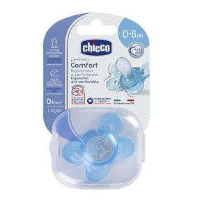 ЧИККО Физио комфорт пустышка сил. 310410123 0-6мес собачка голубая (Chicco)