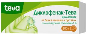 Диклофенак-тева гель д/наруж.прим. 1% 100г (Диклофенак)