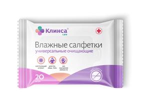КЛИНСА салфетки влажные универсальные очищающие №20