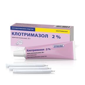 Клотримазол крем вагинальный 2% 20г в комплекте с 3 аппл. (Клотримазол)