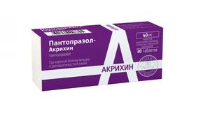 Пантопразол-акрихин таб киш.раств. п/об/пл 40мг №30 (Пантопразол)