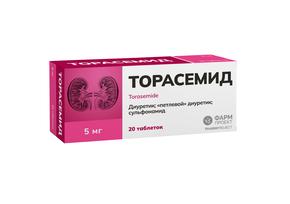 Торасемид таб 5мг №20 /фармпроект/ (Торасемид)