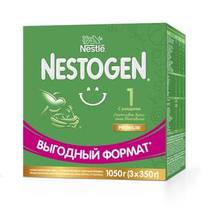 НЕСТОЖЕН-1 смесь сух. молоч. с рожд. с пребиот. 350г х 3 (1050г) (Nestle)