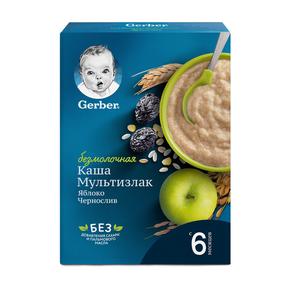 ГЕРБЕР каша сухая безмолочная мультизлак/чернослив/яблоко 180г (Gerber)