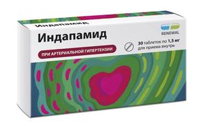 Индапамид реневал таб пролонг. высв. п/об/пл 1,5мг №30 /renewal/ (Индапамид)