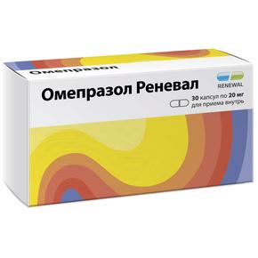 Омепразол реневал капс. кишечнорастворимые 20мг №30 /renewal/ (Омепразол)