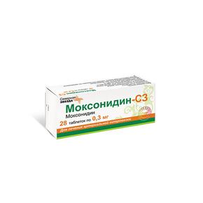 Моксонидин-сз таб п/пл/об 300мкг №28 (Моксонидин)