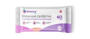 КЛИНСА салфетки влажные универсальные очищающие №60